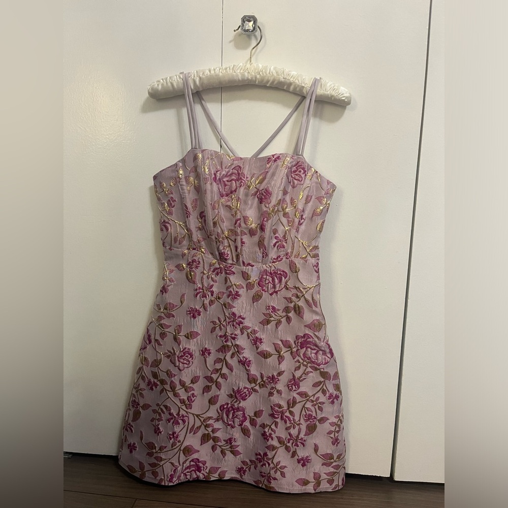 Floral Embroidered Mini Dress